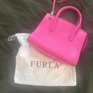 Furla Pink Satchel Crossbody Bag leather